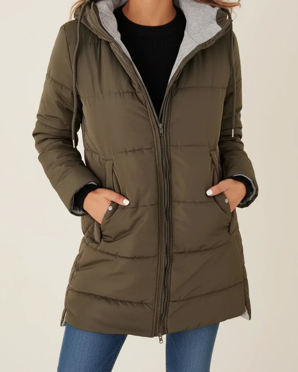 Daisy | Longline Hooded Quilted Puffer Coat