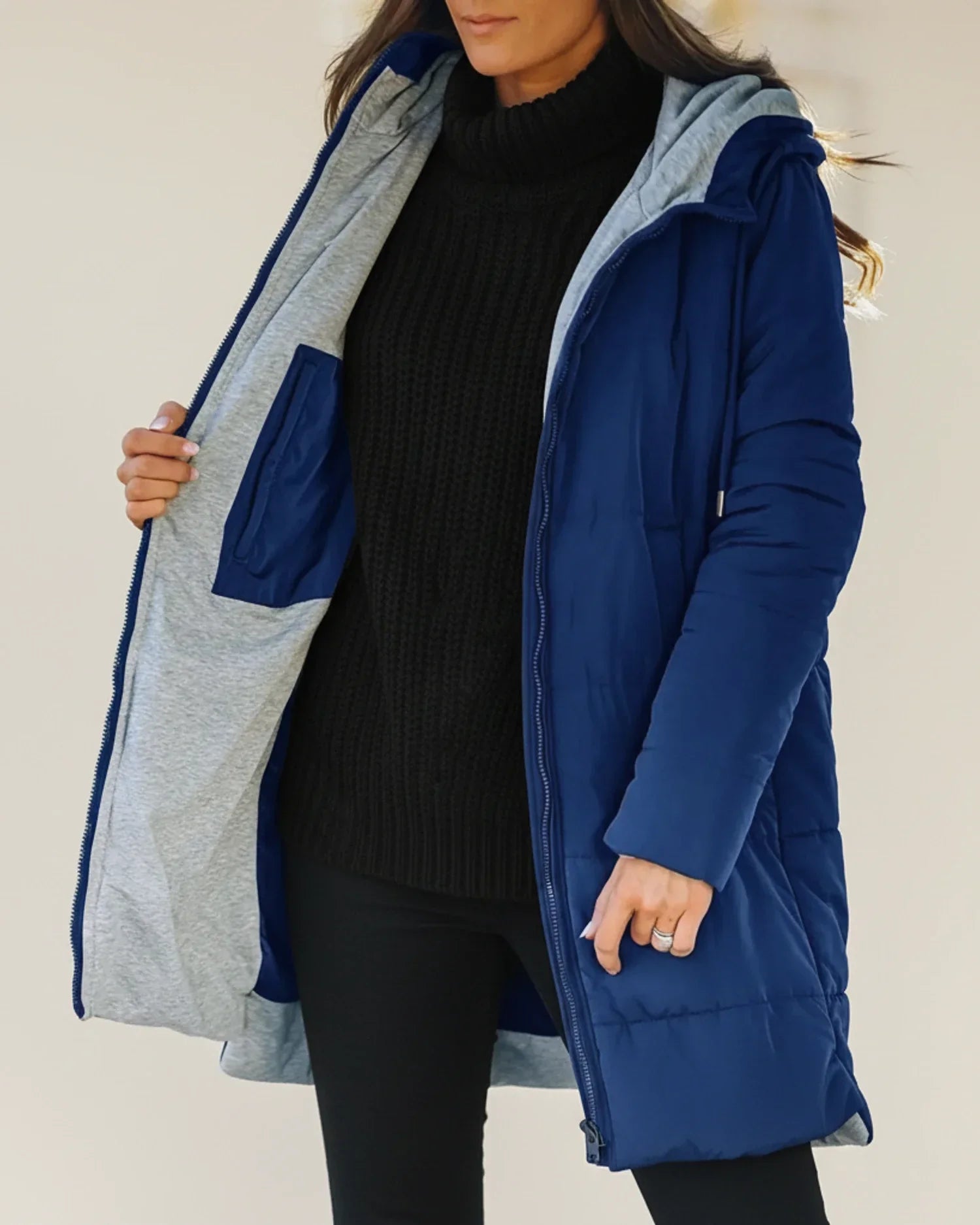 Longline Hooded Quilted Puffer Coat